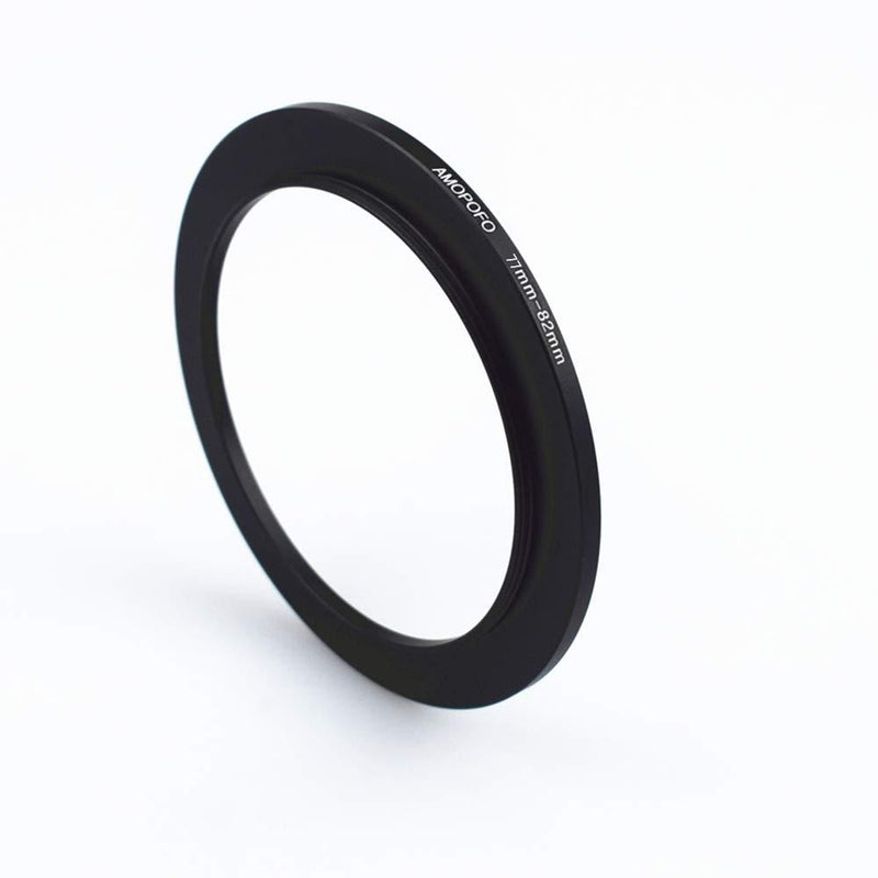 77mm-82mm Metal Ring/77mm to 82mm Step-Up Ring for Filters,Made of CNC Machined with Matte Black Electroplated Finish,Compatible with All 77mm Camera Lenses & 82mm Accessories 77 to 82mm Step Up Ring Adapter