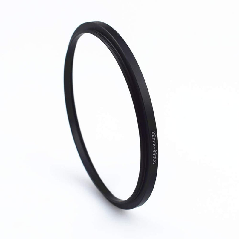 82mm-86mm Metal Ring/82mm to 86mm Step-Up Ring for Filters,Made of CNC Machined with Matte Black Electroplated Finish,Compatible with All 82mm Camera Lenses & 86mm Accessories 82 to 86mm Step Up Ring Adapter