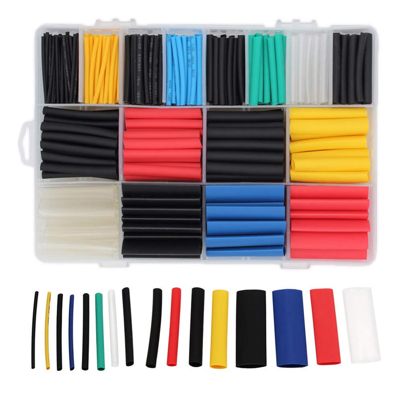 580 pcs Heat Shrink Tubing Kit, Heat Shrink Tubes Wire Wrap, Ratio 2:1 Electrical Cable Sleeve Assortment with Storage Case for Long Lasting Insulation Protection 580 Multicolored Singlewall