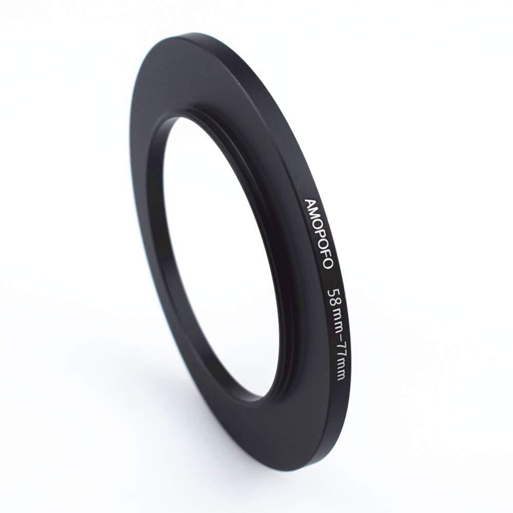 58-77mm Metal Ring/58mm to 77mm Step-Up Ring for Filters,Made of CNC Machined Space Aluminum with Matte Black Electroplated Finish,Compatible with All 58mm Camera Lenses & 77mm Accessories 58 to 77mm Step Up Ring Adapter