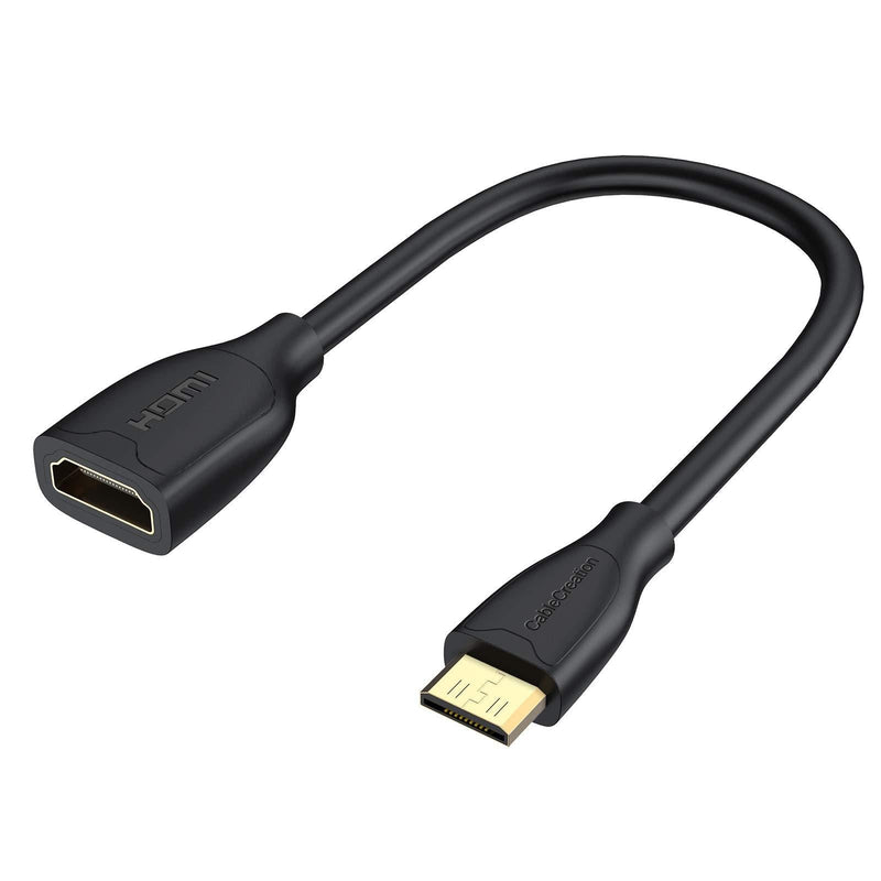 [AUSTRALIA] - Mini HDMI to HDMI Cable, CableCreation 0.5ft Mini-HDMI Male to HDMI Female Adapter, Support 4K 60Hz, 3D, for Camera, Camcorder, Graphics Card, Laptop,Tablet, HDTV,Projector, 0.5ft, Black 0.5 Feet mini HDMI Male to HDMI Female 