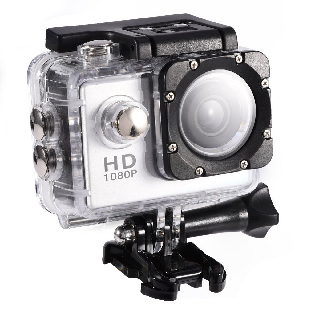 Mini Action Camera, 1080P 12MP Sports Camera Full HD 2.0 Inch Action Cam 30m/98ft Underwater Waterproof DV Camera with Mounting Accessories Kits silver