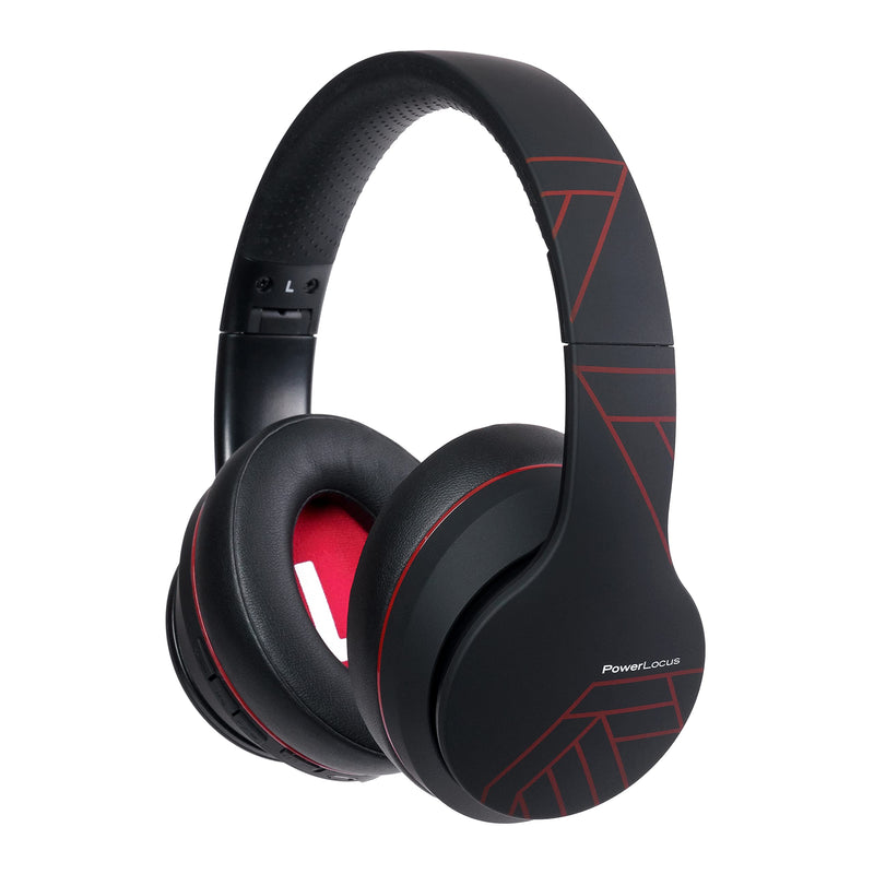 Wireless Bluetooth Headphones, PowerLocus Bluetooth Headphones Over Ear, Super Bass Hi-Fi Stereo, Soft Earmuffs, Foldable Wireless and Wired with Mic for Cell Phones, Online Class, Home Office, PC,TV Matt Red