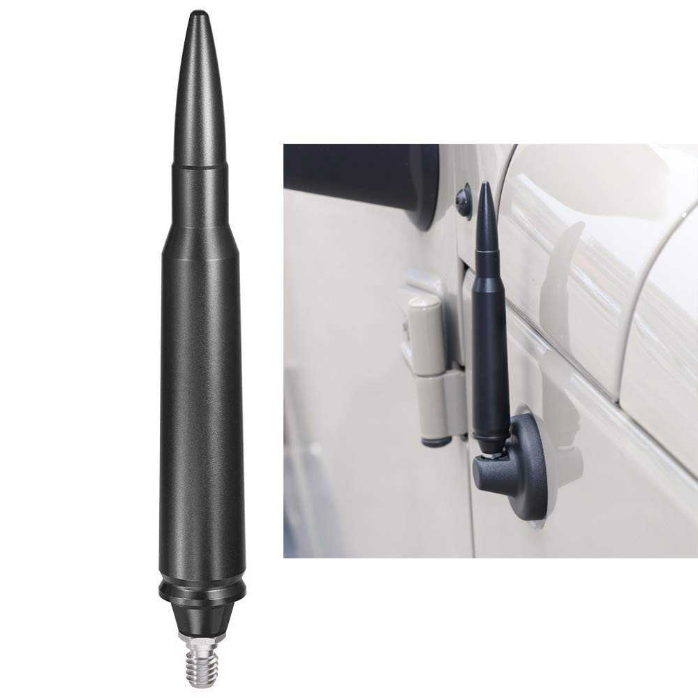 Bingfu Vehicle Bullet Antenna Mast Aluminum Car Antenna Replacement Compatible with 2007-2020 Jeep Wrangler JK JL Off Road SUV Jeep Gladiator JT Truck Bullet Antenna for Wrangler