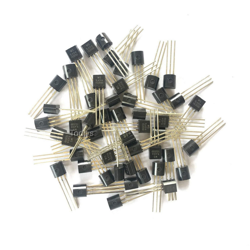 Todiys New 50Pcs for TL431 TL431ACL TO-92 Three-Terminal 2.5V~36V Adjustable Precision Shunt Regulators TL431A