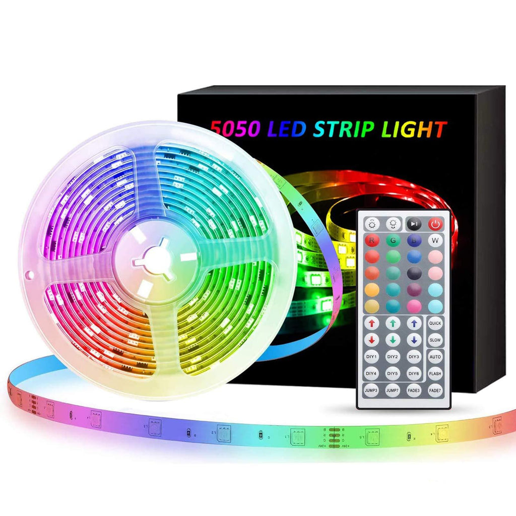 [AUSTRALIA] - LED Strip Lights, BEACON Color Changing Rope Lights 16.4ft SMD 5050 RGB 300LEDs Light Strips with Flexible Strip Light, IP65, IR Remote Controller and 12V Power Supply for Bedroom, Decoration 