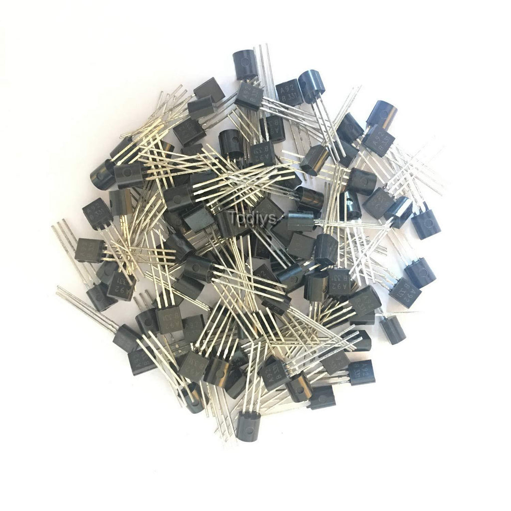 Todiys New 50Pcs for A92 MPSA92 500mA 300V TO-92 PNP High Voltage DIP Transistor KPSA92