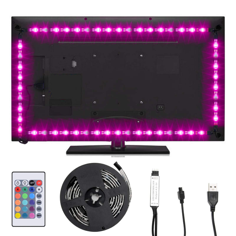 [AUSTRALIA] - SUNNEST TV Backlight Light Kit, USB LED Lights Strips 5050 RGB Bias Lighting with Remote for Desktop PC Monitor Home Theater Kitchen Cabinets(Multi Color) Multi-colored2 