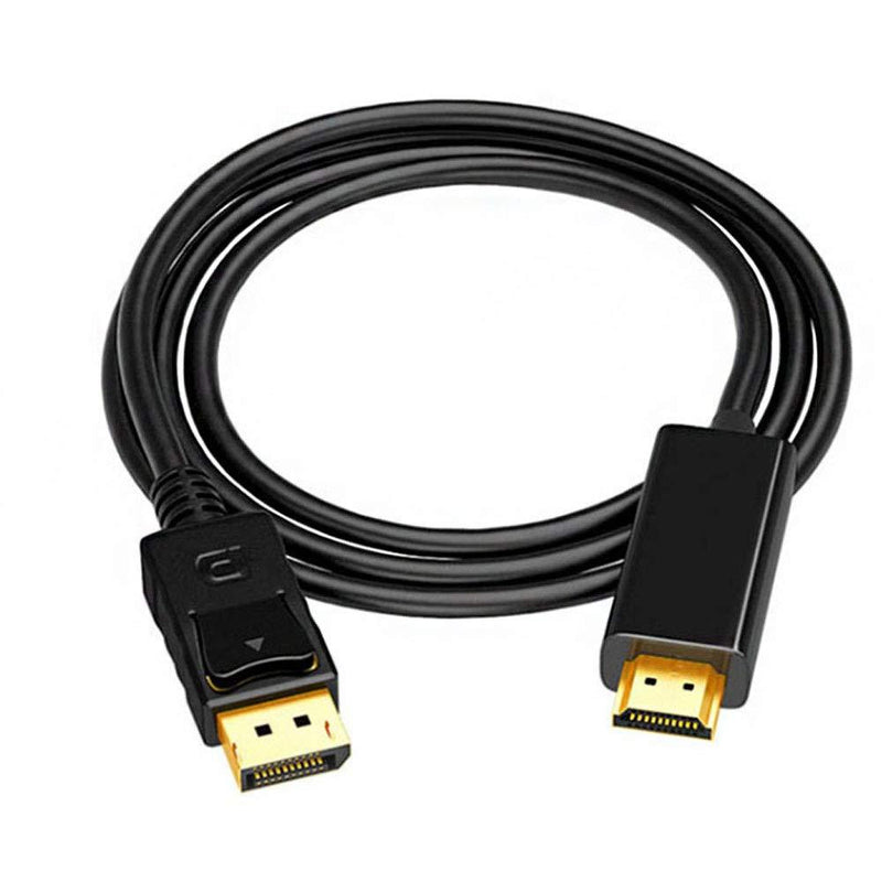 DisplayPort to HDMI 6 FT Gold-Plated Cable, Display Port to HDMI Cable Male to Male (Black)