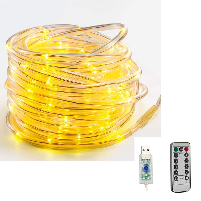 [AUSTRALIA] - LED Rope Lights 50 LED/23ft USB Powered, Indoor/Outdoor LED String Lights, IP65 Waterproof Fairy Copper Wire Lights for Fence Patio Garden Tree Christmas Party Wedding(Warm White) (23.0, Warm white) 23.0 Feet 