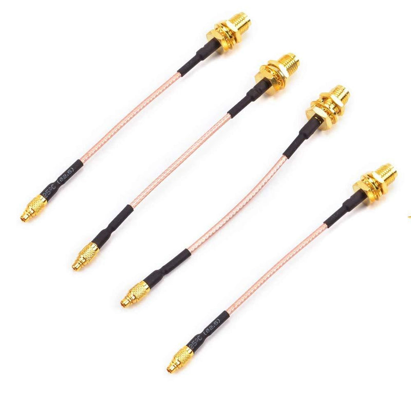 MMCX to SMA Female Low Loss FPV Antenna Extension Cable Adapter for FPV Racing Drone Quadcopter DIY Accs(95mm/3.7")-Pack of 4 MMCX to SMA FEMALE
