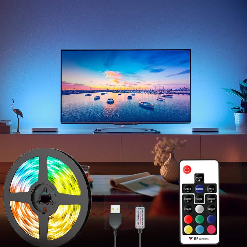 [AUSTRALIA] - TV LED Backlights, FOF 9.84ft RGB LED Strip Lights with 17 Keys RF Remote for 42-70 inch TV, 22 Dynamic Modes TV Ambient Bias Lighting for Party, Room, Bedroom, PC, Lapto, Desk, Gaming, USB Powered 