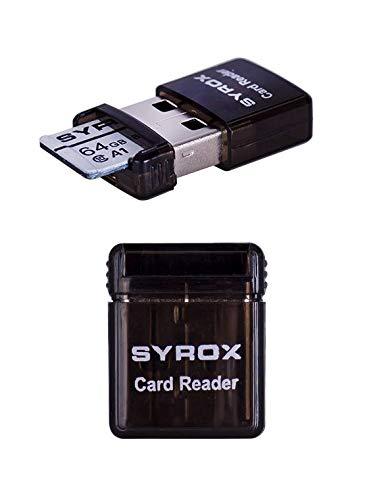 syrox Micro sd Mini Card Reader Data Transfer Fast and Convenient, Easy to Carry, Plug and Play (Black) black