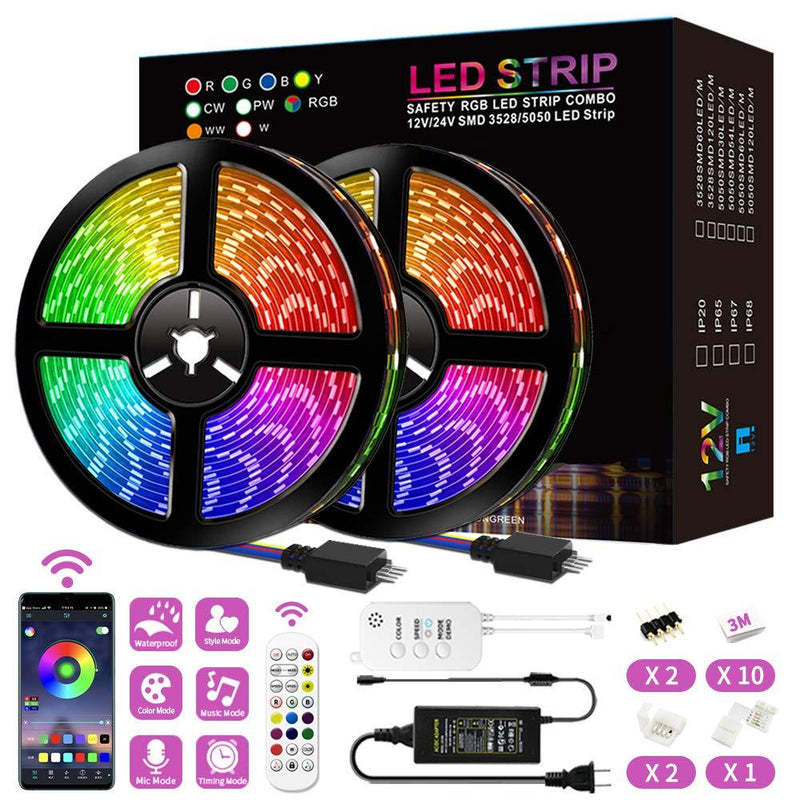 LED Strip Lights, Mixi 32.8ft 300 Lights Waterproof LED Light Strips Color Changing 5050 RGB with Bluetooth Music Sync App Remote Controller, Wall Lights, Rope Lights, Bedroom Decor