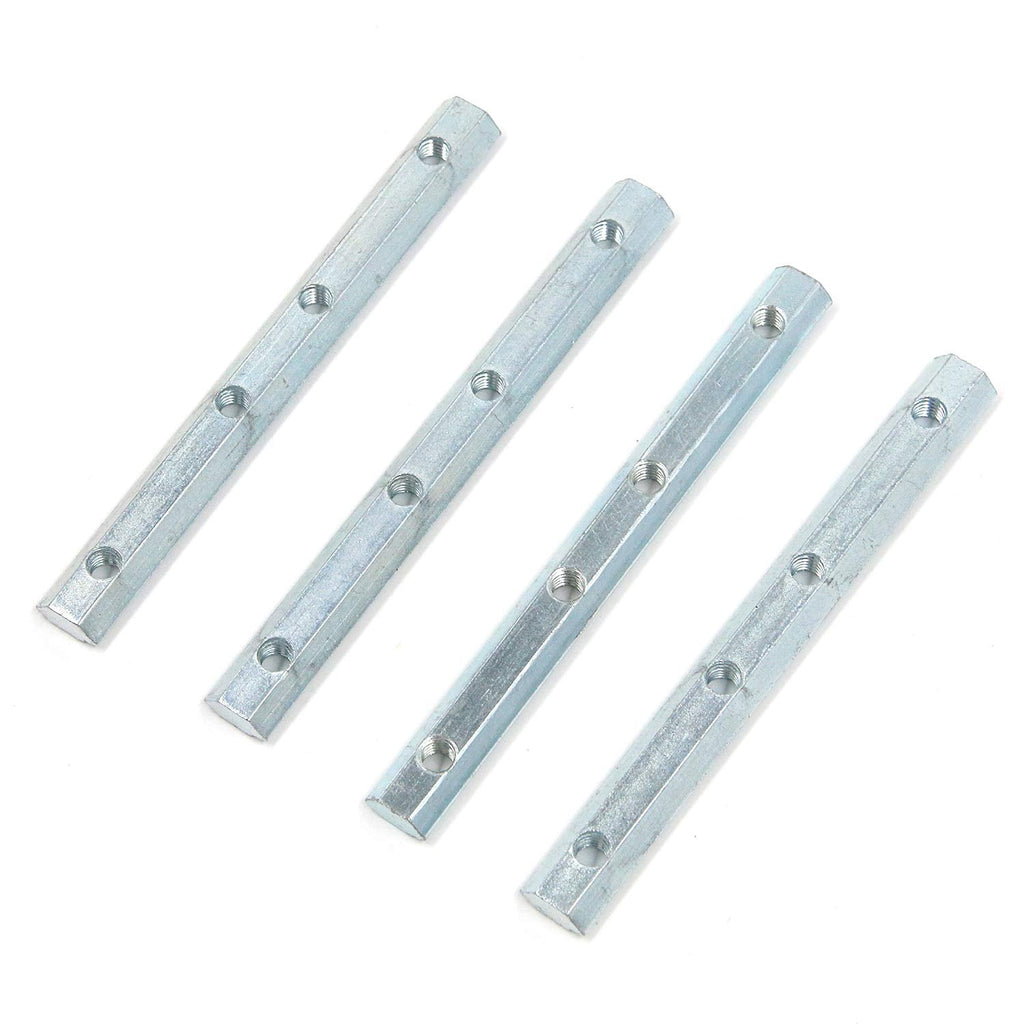 Quluxe 3.9 Inch 2020 Series Aluminum Profile Straight Line Connector, Straight Line Connector Bracket Fastener with M5 Screws, Aluminum Extrusion Profile Connect Parts (Pack of 4)