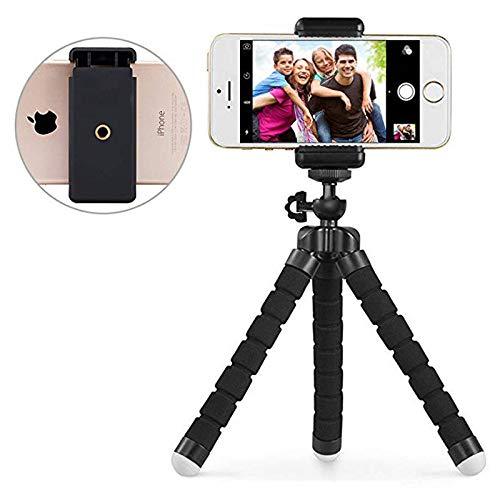 Phone Tripod, Mini Tripod, Portable and Adjustable Camera Stand Holder with Wireless Remote and Universal Clip, Compatible with iPhone, Android Phone, Sports Camera 12 Inch