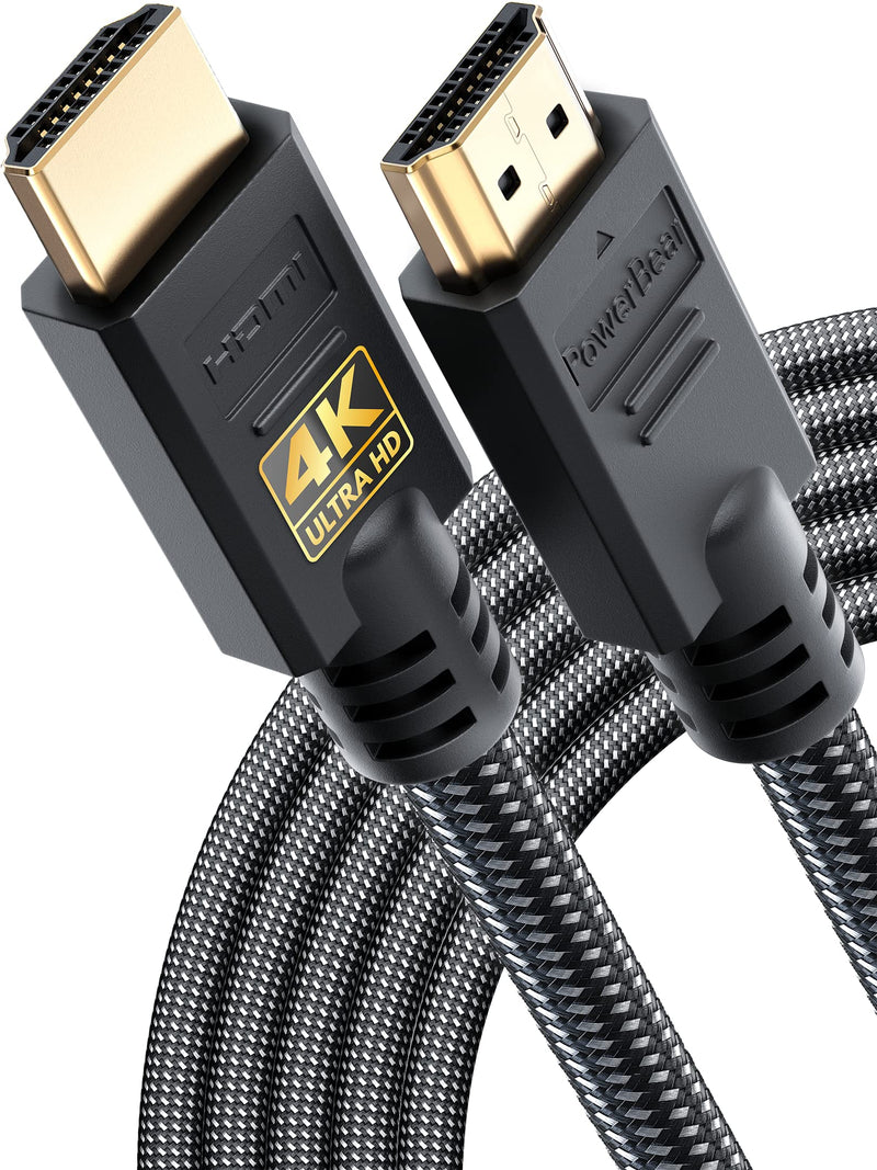 PowerBear 4K HDMI Cable 20 ft | High Speed, Braided Nylon & Gold Connectors, 4K @ 60Hz, Ultra HD, 2K, 1080P, ARC & CL3 Rated | for Laptop, Monitor, PS5, PS4, Xbox One, Fire TV, Apple TV & More 1