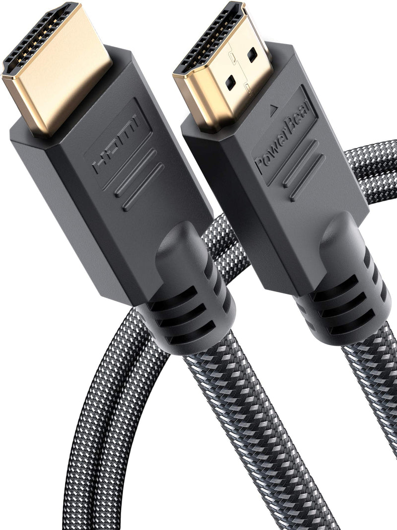 PowerBear 4K HDMI Cable 6 ft [3 Pack] High Speed, Braided Nylon & Gold Connectors, 4K @ 60Hz, Ultra HD, 2K, 1080P Compatible | for Laptop, Monitor, PS5, PS4, Xbox One, Fire TV, Apple TV & More 6 Feet 3