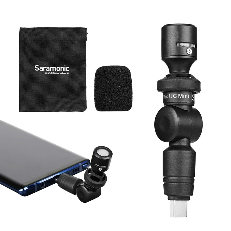 USB-C Mic, Saramonic SmartMic UC Mini Condenser Flexible Microphone Plug&Play Mic Compatible with iPad Pro, Samsung Galaxy, HTC Google, and Other USB-C Type Devices for Vlogging YouTube Video