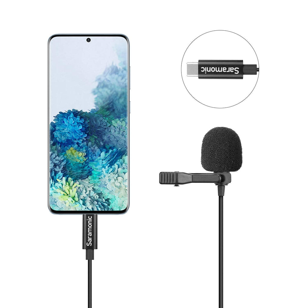 Saramonic LavMicro U3A Digital USB Type-C Lavalier Microphone with 90 Degree USB Adapter with 2m Cable Compatible with iPad Pro, Mac PC, Samsung, LG, Google Nexus, Other USB-C Type Smartphones