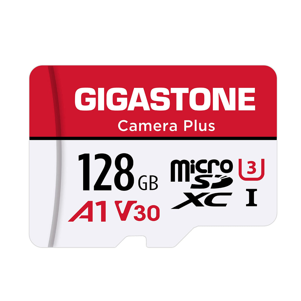 Gigastone 128GB Micro SD Card, Camera Plus, GoPro, Action Camera, Sports Camera, High Speed 100MB/s, 4K Video Recording, MicroSDXC Memory Card UHS-I A1 V30 U3 Class 10 128GB Camera Plus 1-Pack