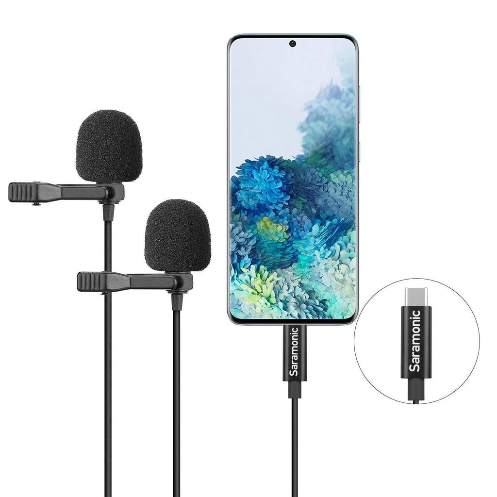 Saramonic LavMicro U3C Digital Dual-Head Lavalier Omnidirectional Clip-on Microphone with USB Type-C Connector Compatible with iPad Pro, Mac PC, Samsung, LG, Google Nexus, Other USB-C Type Smartphones