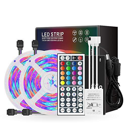 [AUSTRALIA] - LED Strip Lights, 32.8ft RGB LED Light Strip Color Changing LED Strip Lights, 5050 LED Tape Lights with Remote for Home Lighting Kitchen Bed Flexible Strip Lights for Bar Home Decoration(2x5m) 