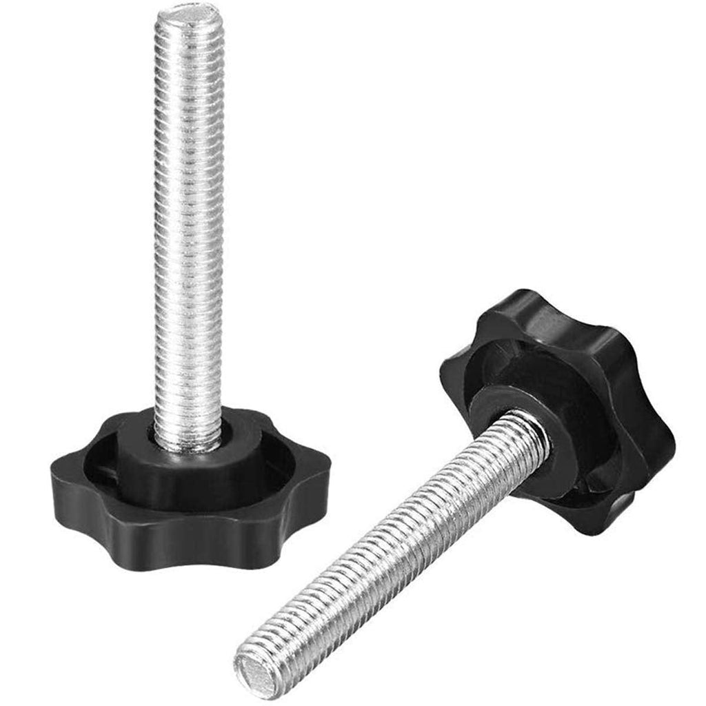 5PCS M6X50 Star Knob Screw Knob Clamping Handle Grip (External Thread, Including Hex Nut + Washer+ Spring Washer) 5PCS M6X50