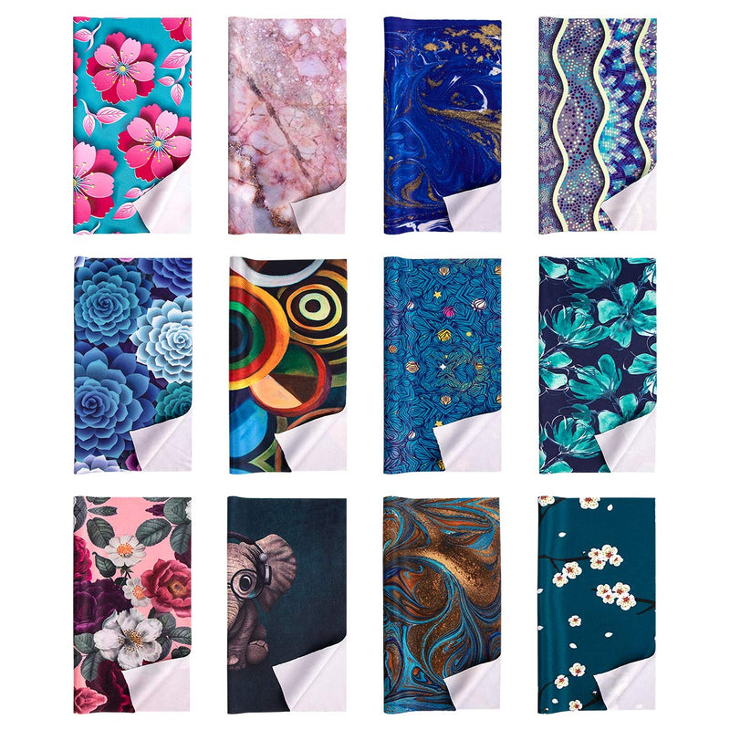 Large Size (19.5x19.5cm) Soft Elastic Cleaning Cloths for Eyeglasses, Camera Kens, Cell Phones, CD, DVD, Computers, Tablets, Laptops, Telescope, LCD Screens and Other Delicate Surfaces Cleaner 12 pieces(Patterns Randomly Sent)
