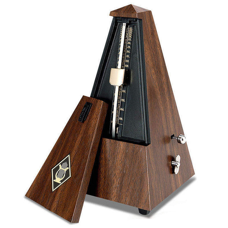 Antique Mechanical Metronome, Pyramid Design Plastic Music Timer, for Piano Guitar Violin Musical Instrument,Ideal for Music Lovers, Beginners or Musicians (Teak)