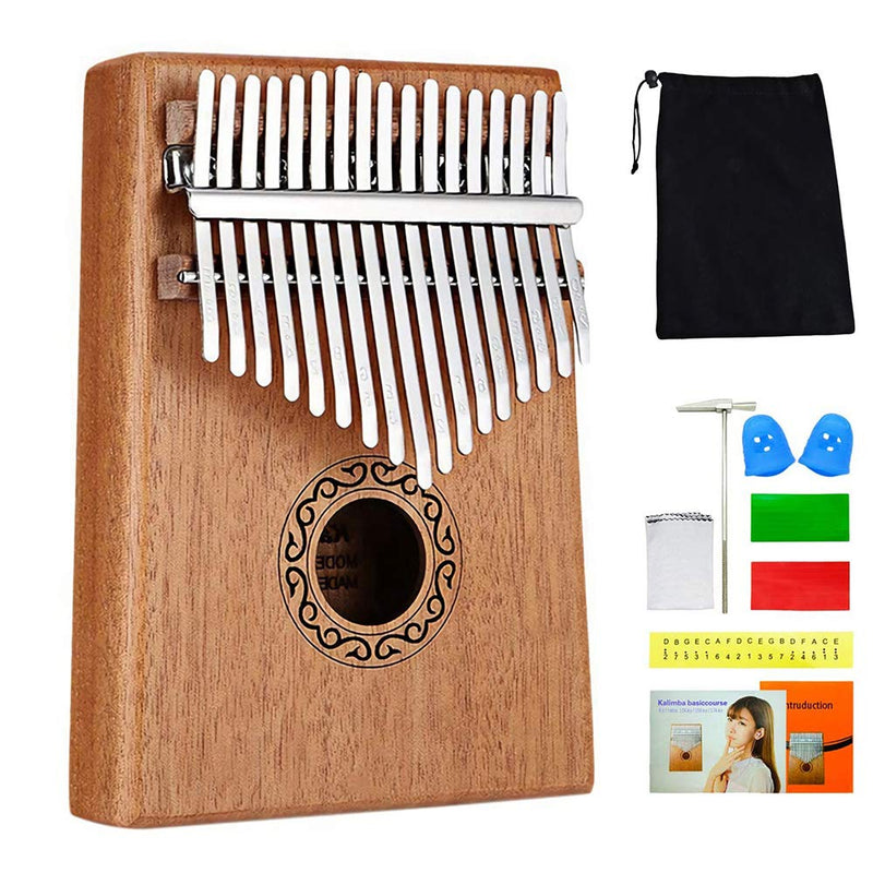 Kalimba 17 Keys Thumb Piano, Natural Wood, with basic course Tune Hammer, for Adult Kids Beginners, for Gifts