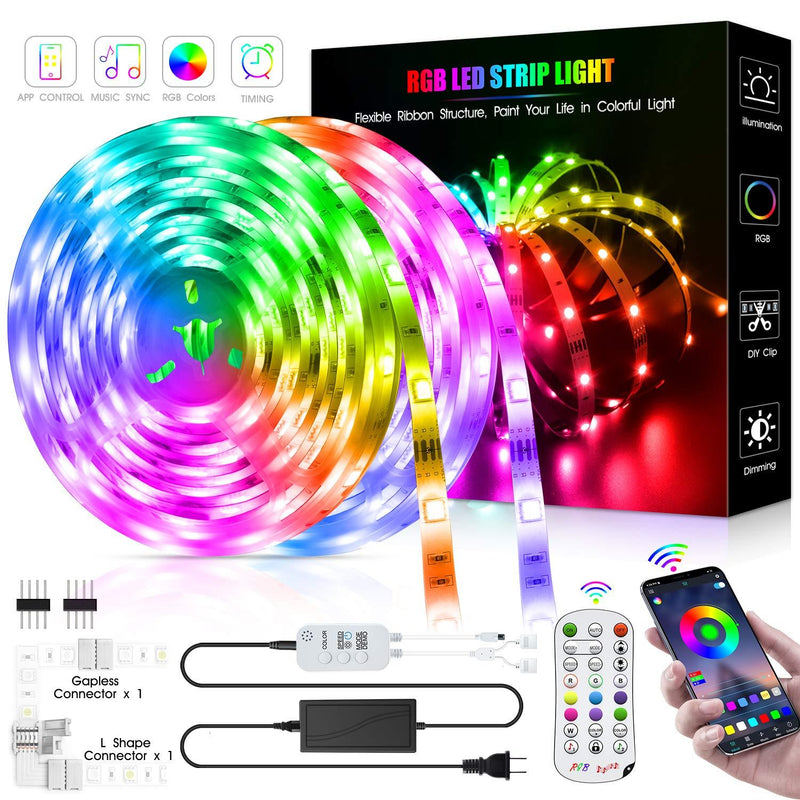 [AUSTRALIA] - Led Strip Lights 50 Feet,DZFtech Led Lights Strip App Control, Color Changing and Synchronization with Music,Led Lights for Bedroom,Room and Home Decoration 50FT 
