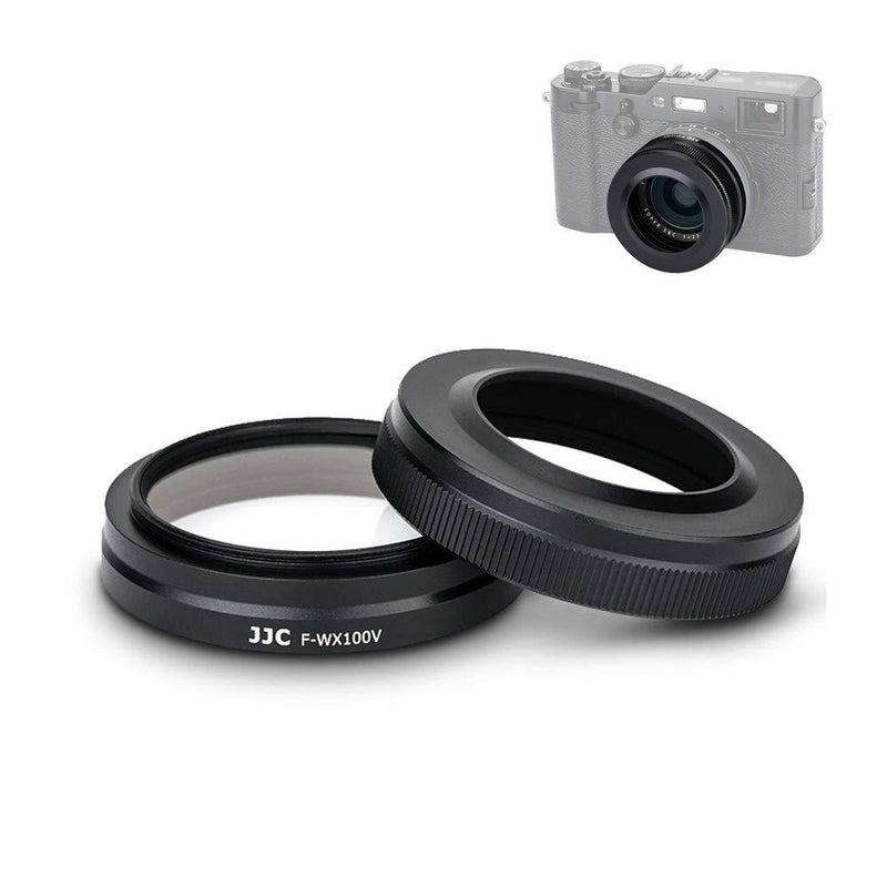 UV Filter & Lens Hood Kit for Fujifilm Fuji X100V X100F X100T X100S X100 Allow to Mount Original Ring & Lens Cap -Black Model 3 Black