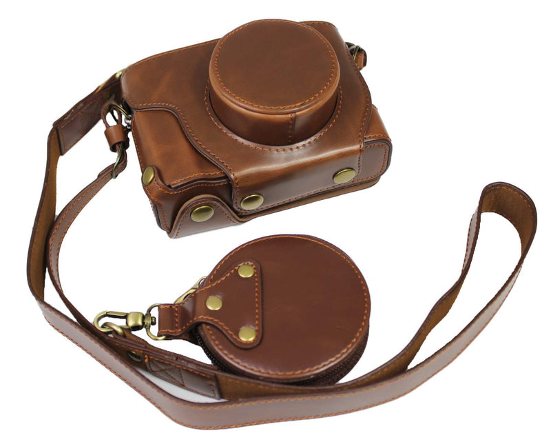 [AUSTRALIA] - Full Protection Bottom Opening Version Protective PU Leather Camera Case Bag for Fuji Fujifilm x100v Dark Brown 