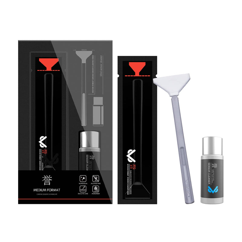 VSGO VS-S04E Professional Medium Format Camera Cleaning Kit for Medium Frame CCD/CMOS/Sensor with 12pcs Clean Swabs 34mm and 10ml Cleaner