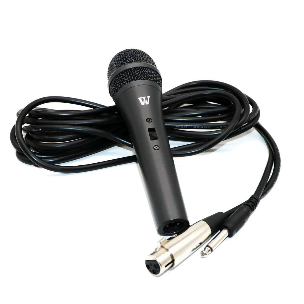 [AUSTRALIA] - W WINBRIDGE Handheld Microphone Dynamic Cardioid Unidirectional Mic with Cable Stylish in Black Finish Fitted with A Metal Mesh Cap for Karaoke, Sing, Instruments and Amps 