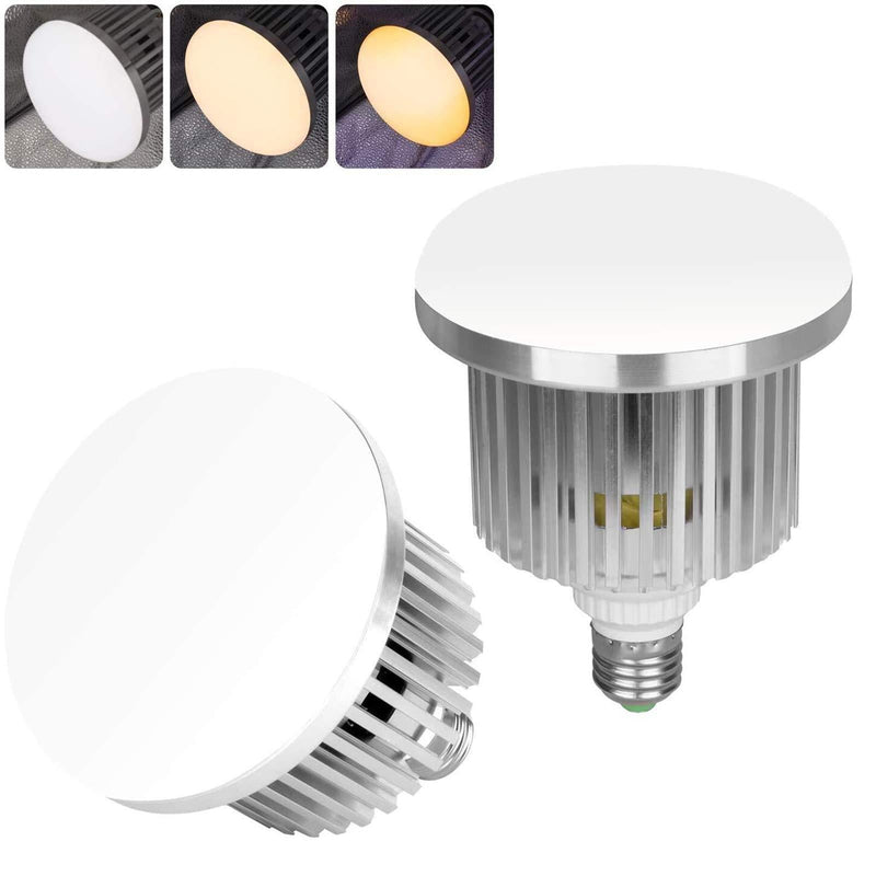 Emart Professional Photography Remote Control LED Light Bulb, Adjustable Color Temperature 3000k to 5500k Lighting Photo Studio Lamp with 3 Light Modes and 10 Brightness Levels - 2 pcs