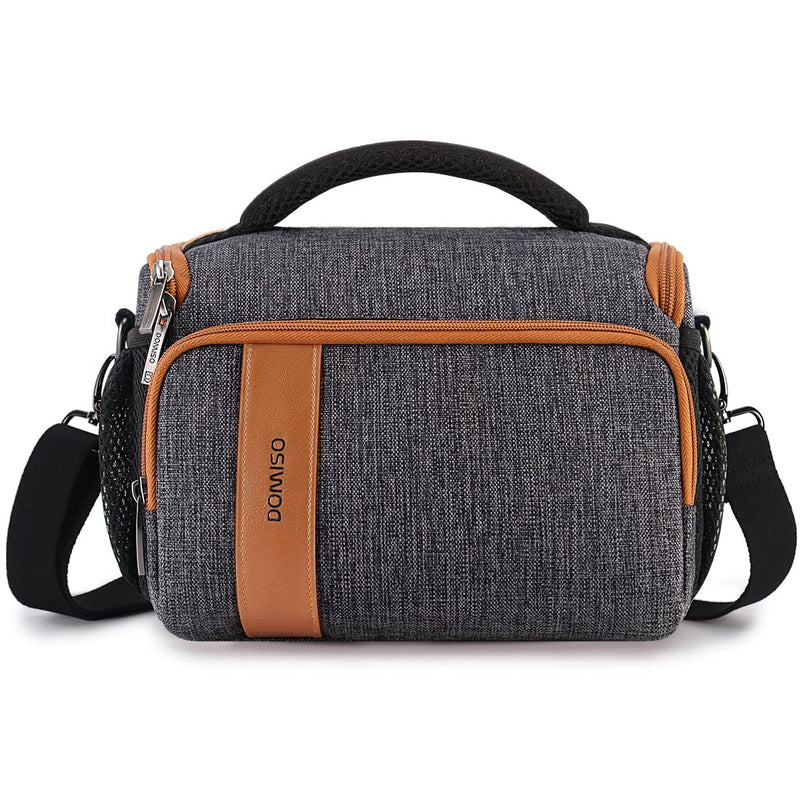 DOMISO Camera Bag Case Waterproof Anti-Shock Shoulder Bag for SLR DSLR Compatible with Nikon D90 D7000 D5300/Canon 60D 700D 5D2/Sony A580 A900/OLYMPUS/Fujifilm/Sony/Panasonic/Pentax/Samsung,Grey Grey