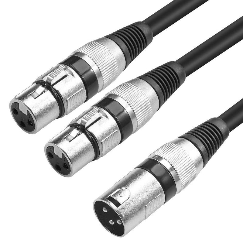 [AUSTRALIA] - DISINO XLR Splitter Cable, 3 Pin Dual XLR Female to Male XLR Patch Y Cable Balanced Microphone Cord Audio Adaptor (1 Male to 2 Female) - 1.5 Feet 1.6 Feet 