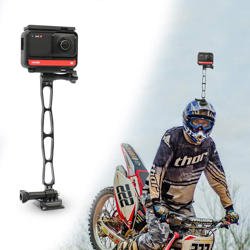 SUREWO Aluminum Alloy Extension Arm Metal Pole Mount Extension Stick Mount Compatible with GoPro Hero 10/9/8/7/6/5 Black,APEMAN/AKASO/TENKER/DJI Osmo Action and More (Black)