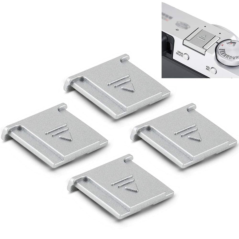 4PCS Silver Camera Hot Shoe Cover Protector Cap for Fujifilm Fuji GFX 50S II XT-30II XT-30 II X-T20 XT-10 X-S10 X100V X100F X100T X100S X-T4 X-T3 X-T2 X-E4 X-E3 X-E2S X-T200 X-T100 X-A7 X-Pro3 X-Pro2