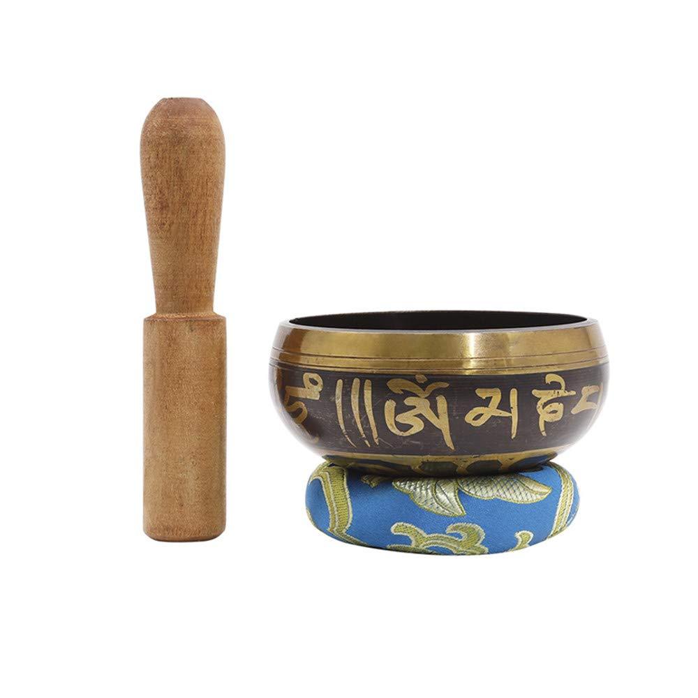 Tibetan Singing Bowls Set Hand Crafted Meditation Sound Bowl Handcrafted In 3 1/2 Inch Nepal With Dual Surface Mallet and Silk Cushion for Yoga Healing and Mindfulness