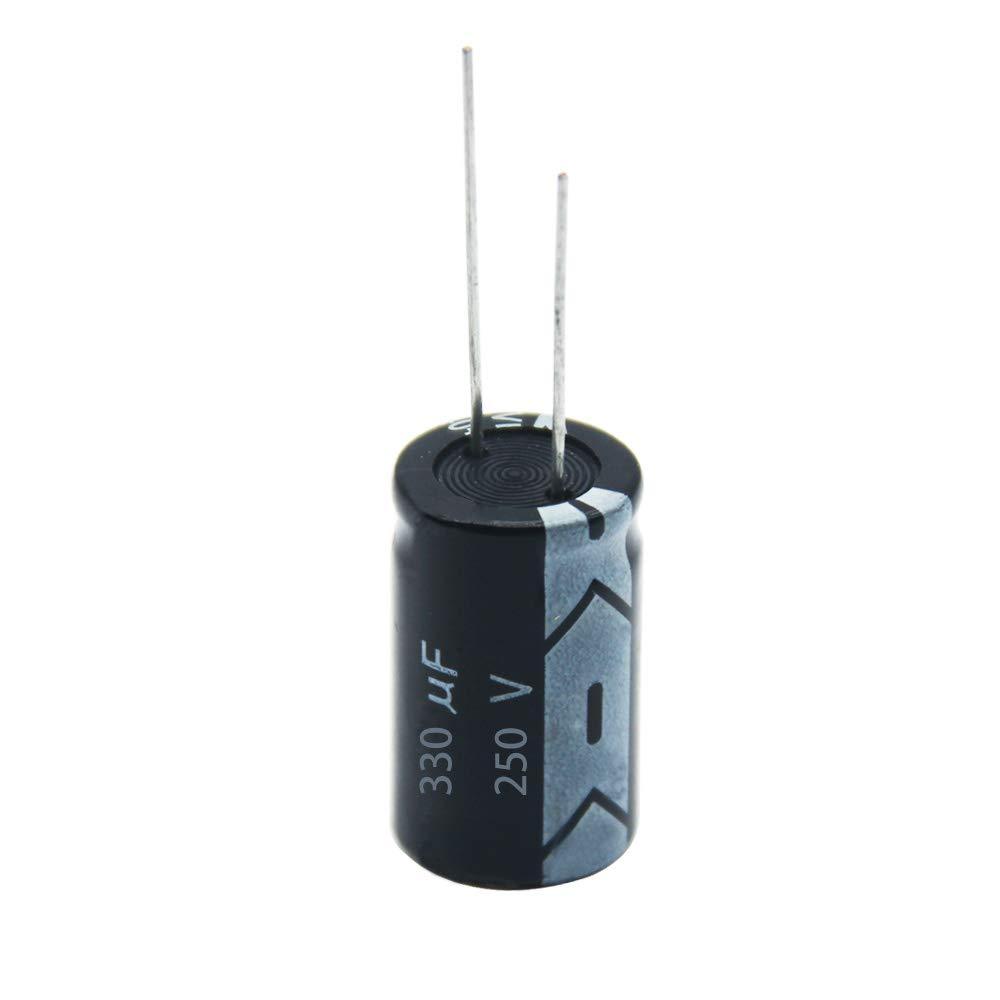 250V Capacitor 330uF 22X30mm High Voltage DIP Capacitors for Maintenance and Electronic Project Design XUANSN Electrolytic 250v330uf