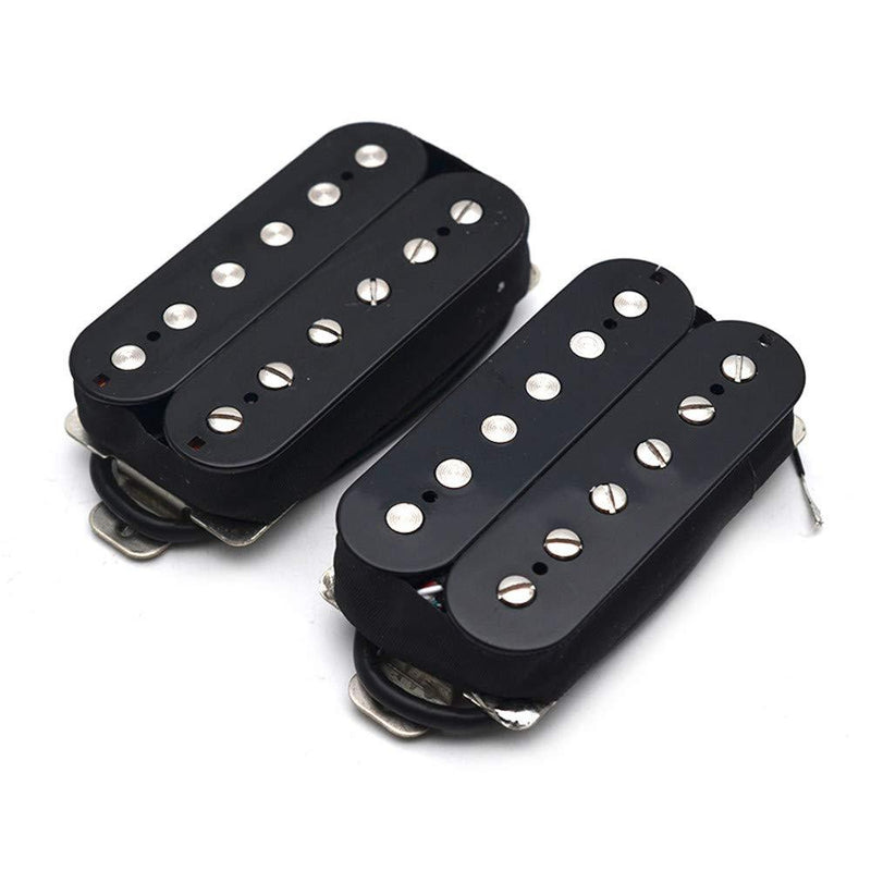 SAPHUE Alnico 5 Humbucker Pickup Double Coil Electric Guitar Pickups Set with Neck and Bridge with Prewired and Screws Parts Accessories Kit Black