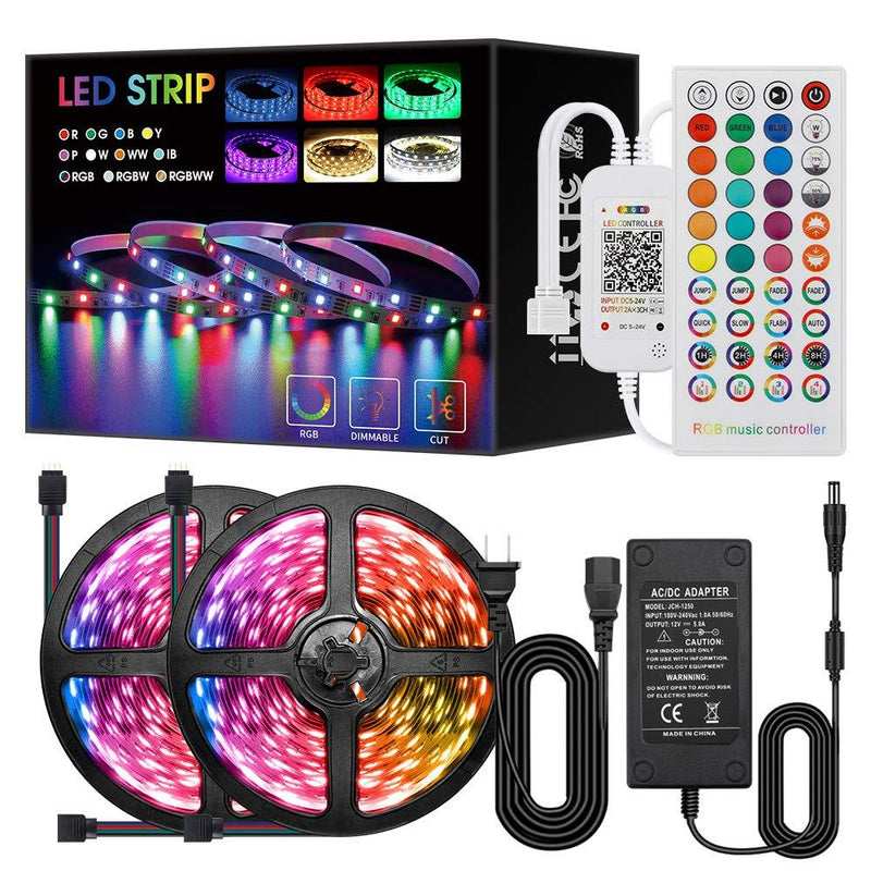 [AUSTRALIA] - Flexible 32.8ft RGB 5050 Music LED Light Strips LED Ribbon Kit, Color Changing TV Backlights Tape with IR Remote and 12V Power Supply for Home Bedroom Kitchen 