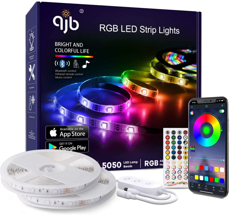 [AUSTRALIA] - QJB LED Strip Lights Bluetooth APP Controller 32.8ft RGB LED Music Sync Color Changing Lights, for Bedroom, Party 