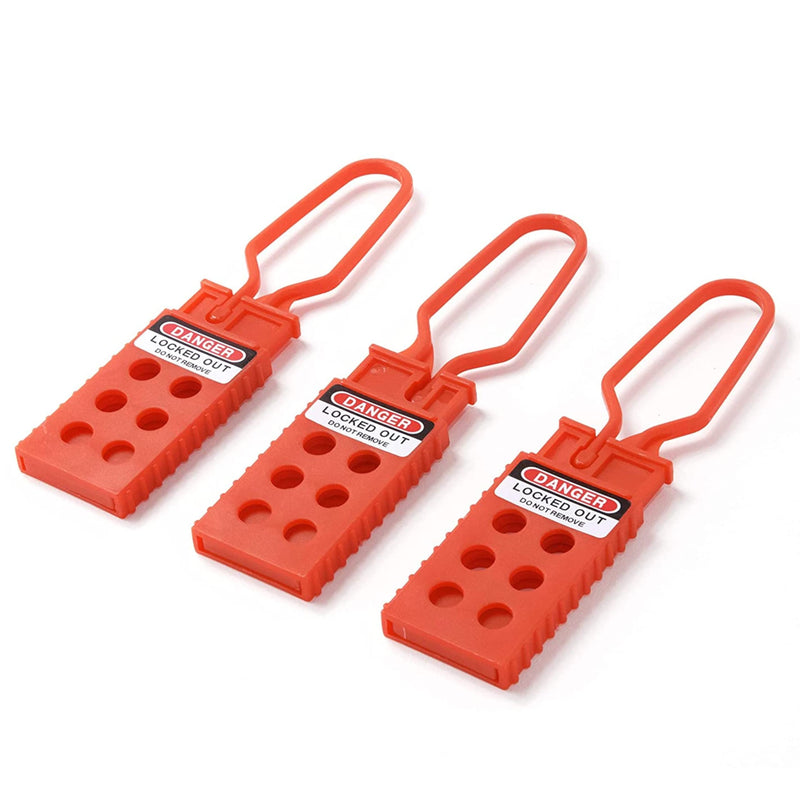TRADESAFE Lock Out Tag Out Hasp, 3 Pack, Non-Conductive Polypropylene Plastic Safety Hasp Lock for Padlocks, Tamper-Proof and Impact-Resistant