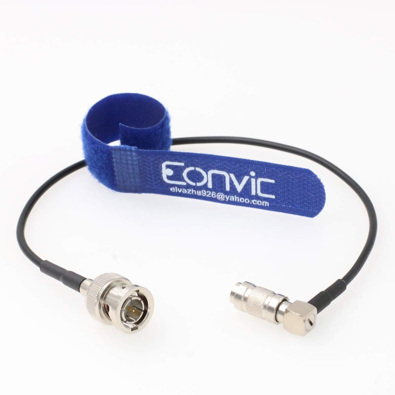 Eonvic HD SDI DIN 1.0/2.3 Right Angle to BNC Male 75ohm RG174 RF Coaxial Cable for Blackmagic Assist Recorder right angle DIN-male BNC 12 inch/30cm