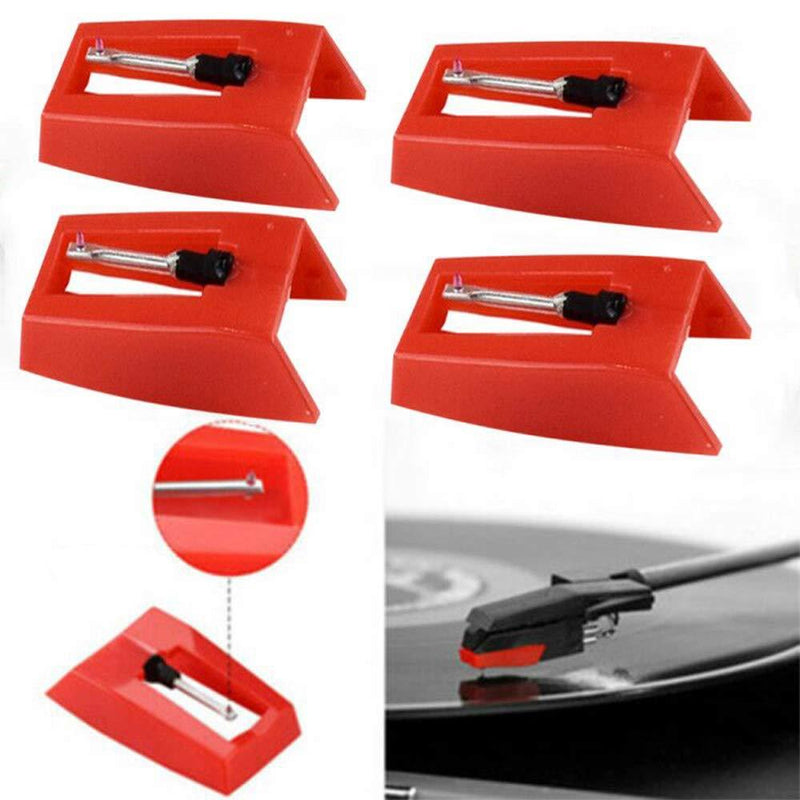 [AUSTRALIA] - 4 Pieces Record Player Needles，Universal Diamond Replacement Stylus Needle for Turntables Vinyl Record Player 