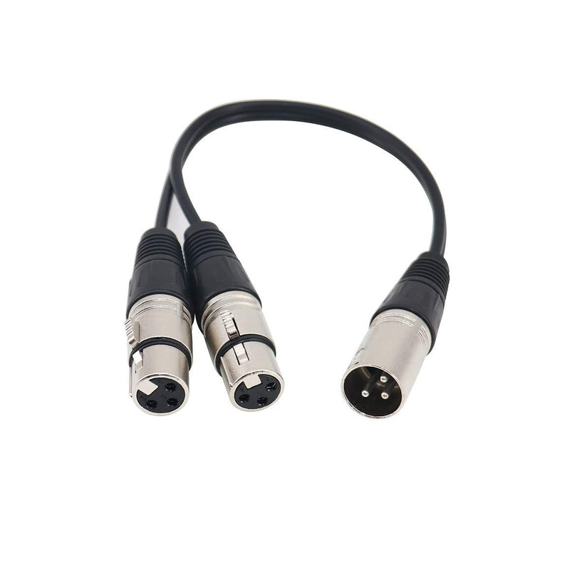 [AUSTRALIA] - Splitter XLR Cable-Tan QY 3 Pin XLR Splitter Y-Adapter Male to 2 Female DMX Cable， mic preamp, Splitter Patch Cable (1Ft) 1Ft 